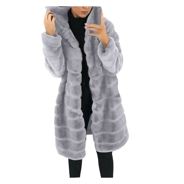 Women’s Long White Winter Jacket – Thick Solid Warm Coat 2025