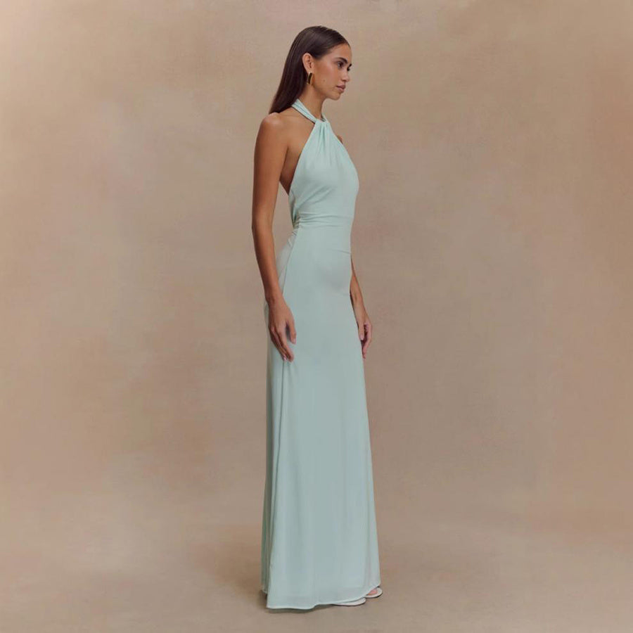 Sexy Bodycon Halter Maxi Dress – Backless Slim Fit Party Club Prom Dress for Women
