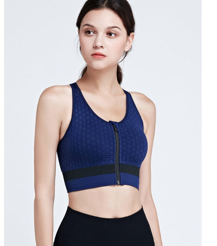 Women’s High-Impact Zipper Sports Bra – Shockproof, Comfortable & Stylish