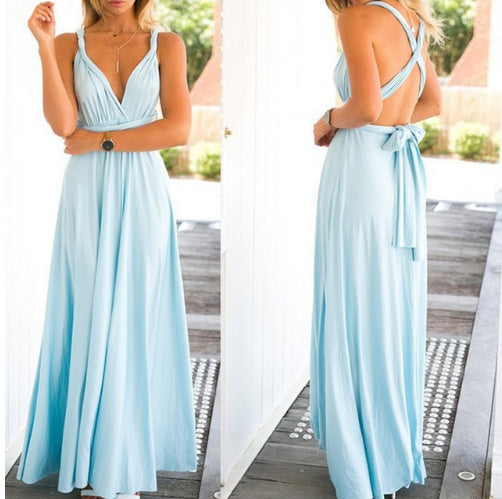 Women’s Sexy Multiway Long Party Dress – Backless Bandage Maxi for Club, Summer & Bridesmaids
