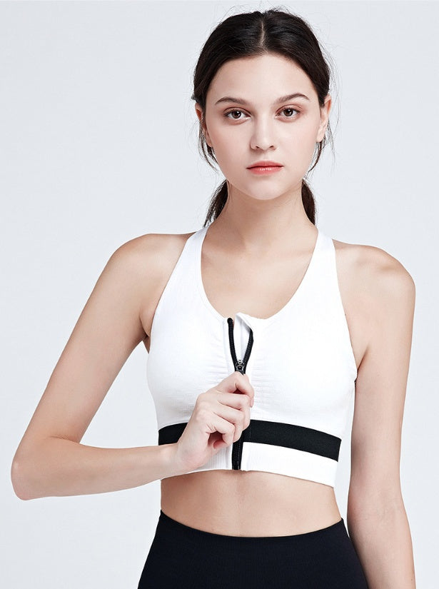Women’s High-Impact Zipper Sports Bra – Shockproof, Comfortable & Stylish