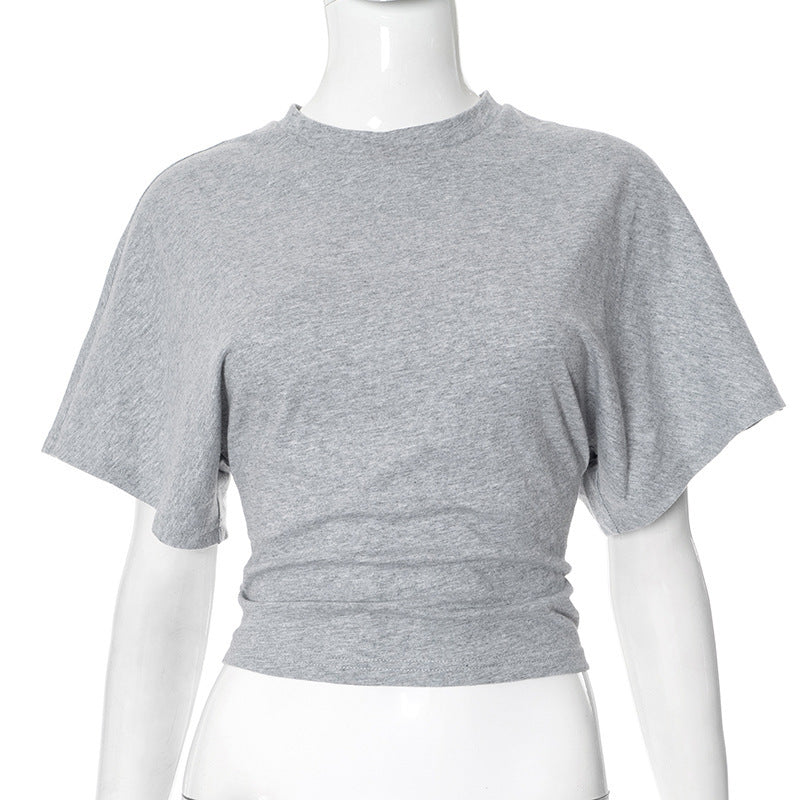 Women’s Summer Batwing Sleeve T-Shirt – Loose Fit, Round Neck Casual Top