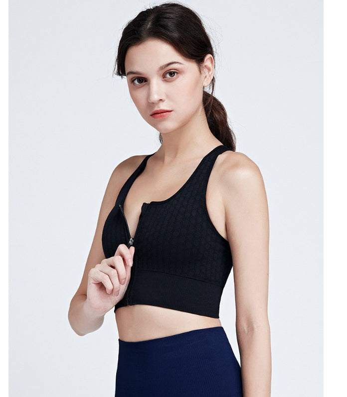 Women’s High-Impact Zipper Sports Bra – Shockproof, Comfortable & Stylish
