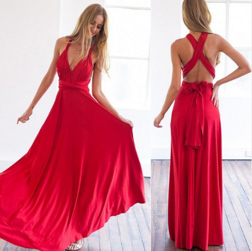 Women’s Sexy Multiway Long Party Dress – Backless Bandage Maxi for Club, Summer & Bridesmaids
