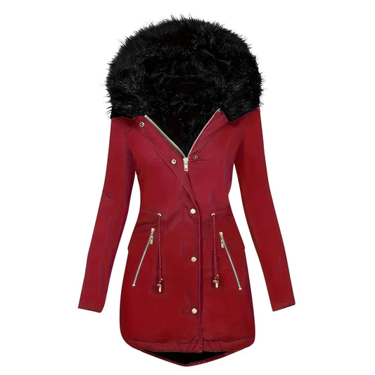 Women’s Sherpa-Lined Winter Coat – Mid-Length, Warm & Stylish Outerwear