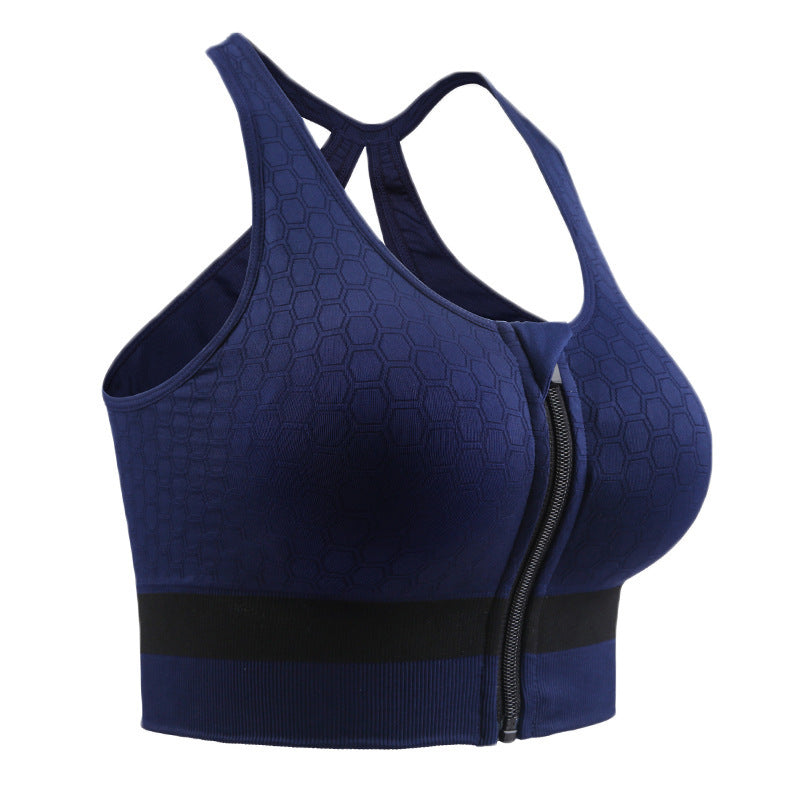 Women’s High-Impact Zipper Sports Bra – Shockproof, Comfortable & Stylish