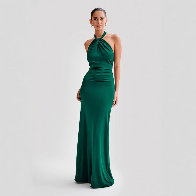 Sexy Bodycon Halter Maxi Dress – Backless Slim Fit Party Club Prom Dress for Women