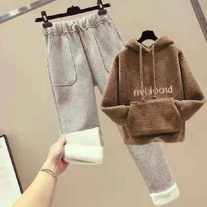 Women’s Autumn & Winter Fashion Set – Hoodie & Pants Casual Cozy Suit