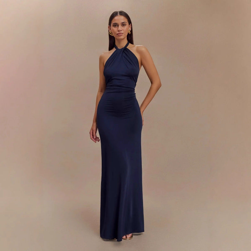 Sexy Bodycon Halter Maxi Dress – Backless Slim Fit Party Club Prom Dress for Women