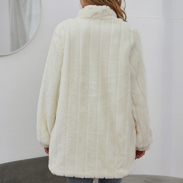 Women’s White Floral Winter Jacket – Lightweight Spring Coat, Sports Style Outerwear